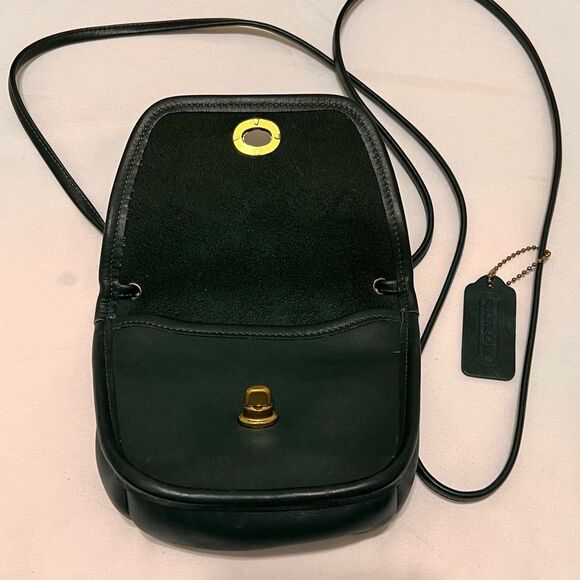 Vintage Coach Green Everette Leather Crossbody Bag Style No 9934 RARE GREEN - Picture 5 of 15